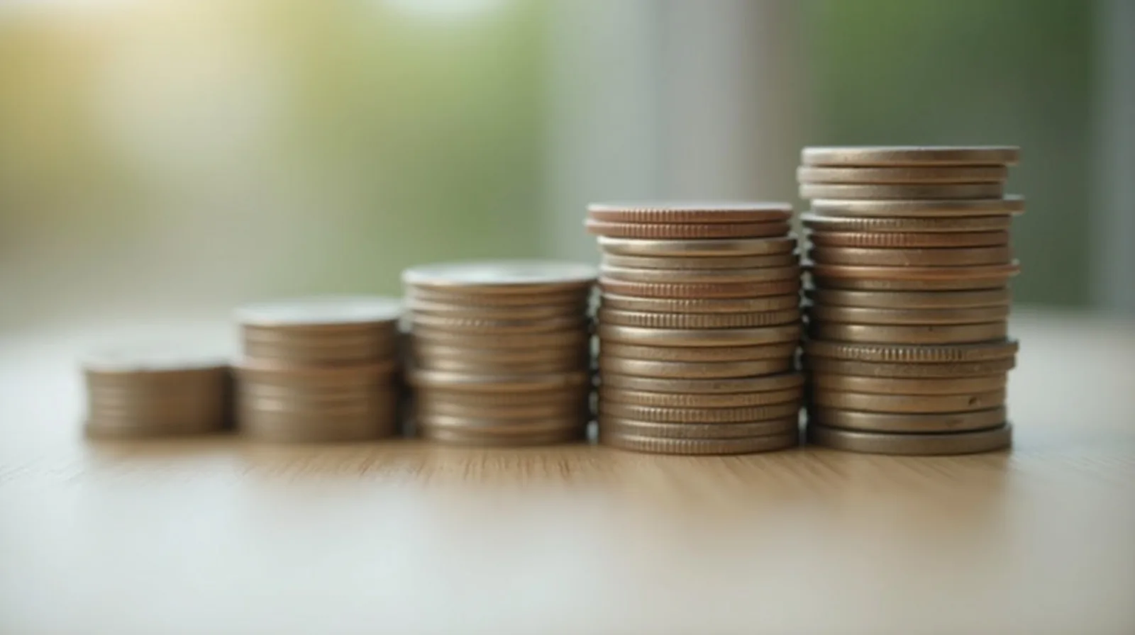 Several coin stacks merging into one